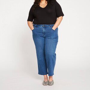 NWT Universal Standard Plus Size Bae Boyfriend Crop Jeans Sizes 36 38 40